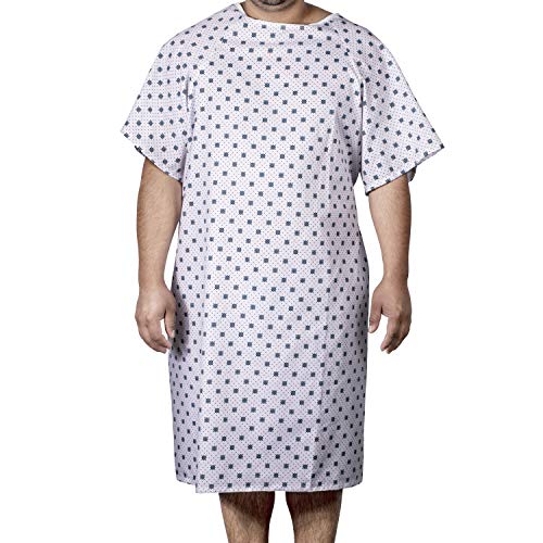 Elivo Ultra Soft Hospital Gown| One Size Fits All Unisex Patient Gown | Professional Surgical Gown, Delivery Robe, Nursing Dress, Maternity Pajamas | Hospital Approved Medical Supplies (12)