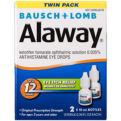 Bausch + Lomb Alaway Antihistamine Eye Drops, 0.34 Fl Oz Bottle, Twinpack