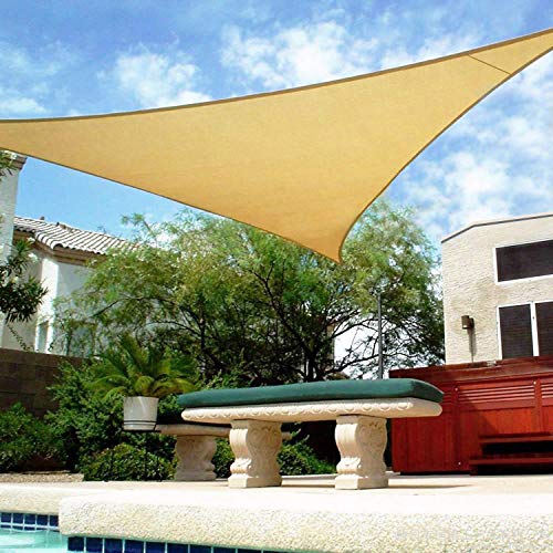 Shade&Beyond 16' x 16' x 16' Sand Color Triangle Sun Shade Sail for Patio UV Block for Outdoor Facility and Activities