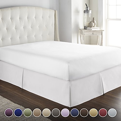 Hotel Luxury Bed Skirt Dust Ruffle 1800 Platinum Collection 14 inch Tailored Drop, Wrinkle & Fade Resistant (Full, White)