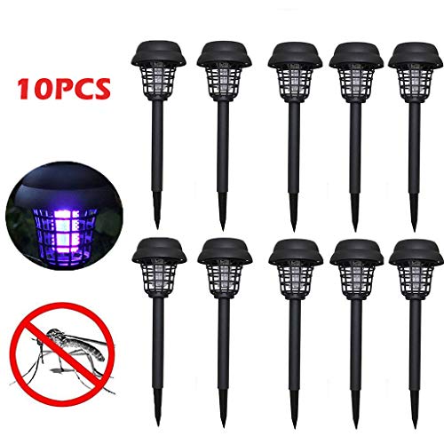 UNBER Solar Powered LED Light,Electronic Bug Zapper Insect Mosquito Killer Lamp, Suit for Indoor Outdoor Home Garden Porch Patio Backyard - 10PACK