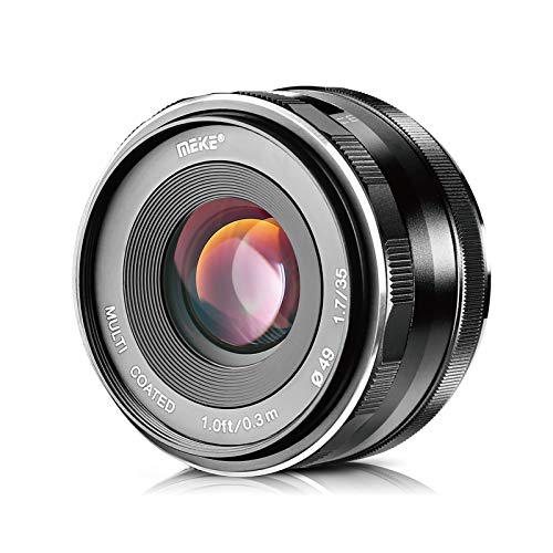 Meike 35mm F1.7 Large Aperture Manual Prime Fixed Lens APS-C for Sony E-Mount Digital Mirrorless Cameras NEX 3 3N 5 NEX 5T NEX 5R NEX 6 7 A6600 A6400 A5000 A5100 A6000 A6100 A6300 A6500 A3000