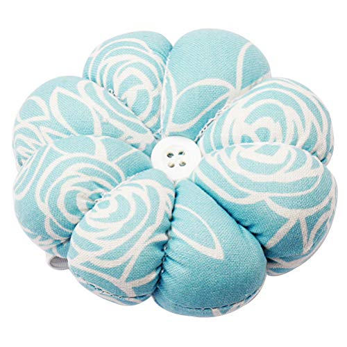 SUMAJU Pin Cushion, Wrist Pins Cushions Pumpkin Needle Pincushions Wearable Pincushion with Elastic Band for Sewing Quilting Pins Holder(Blue)