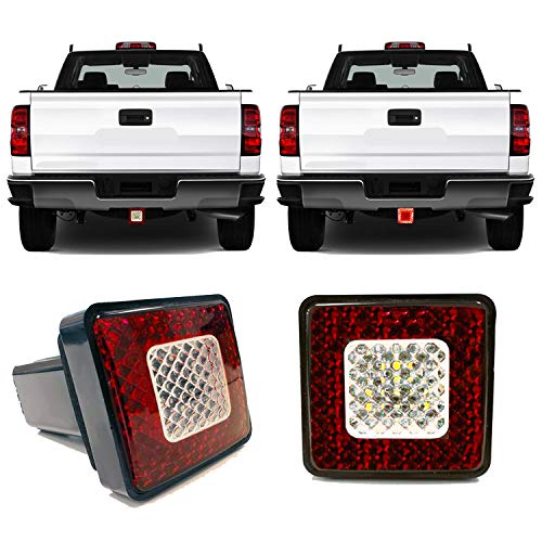 Roane Designs 3' LED Tow Hitch Cover Light - fits 2' inch Receiver Hitch, Driving, Brake, Reverse Trailer Hitch Light
