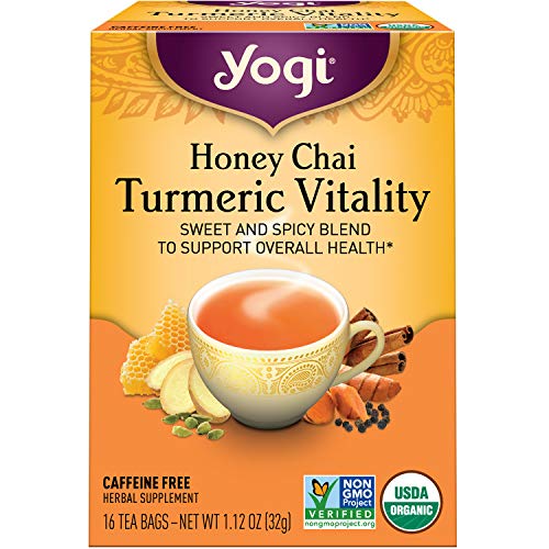 Yogi Tea - Honey Chai Turmeric Vitality (4 Pack) - Sweet and Spicy Blend - 64 Tea Bags