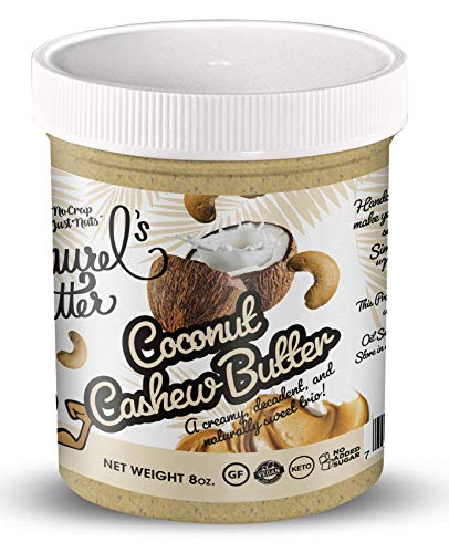 Laurel's Butter - Coconut Cashew Butter - High Protein Nut Butter Spread, Healthy Snack, Omega 3's, Antioxidants, No Sugar Added, Low Carbs, Gluten-Free, Vegan, Keto, Non-GMO, No Preservatives - 8 oz jar