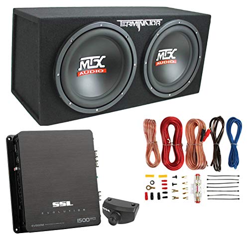 MTX 12' 1200W Dual Loaded Car Audio Subwoofers with Box Enclosure Package
