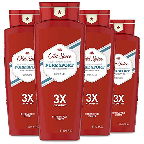 Old Spice High Endurance Pure Sport Scent Men's Body Wash 18 Fl Oz (Pack of 4)