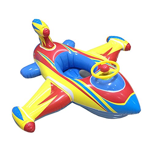 Topwon Inflatable Airplane Baby Kids Toddler Infant Swimming Float Seat Boat Pool Ring Age 1-4 (Blue)