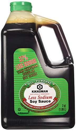 Kikkoman Less Sodium Soy Sauce, 2 Qt Bottle. (Pack of 1)