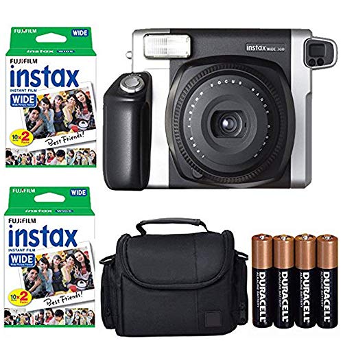 Fujifilm INSTAX 300 Photo Instant Camera With Fujifilm Instax Wide Instant Film Twin Pack Instant Film (40 Shots) + Camera Case With Photo4less Microfiber Cleaning Cloth- Accessory Bundle