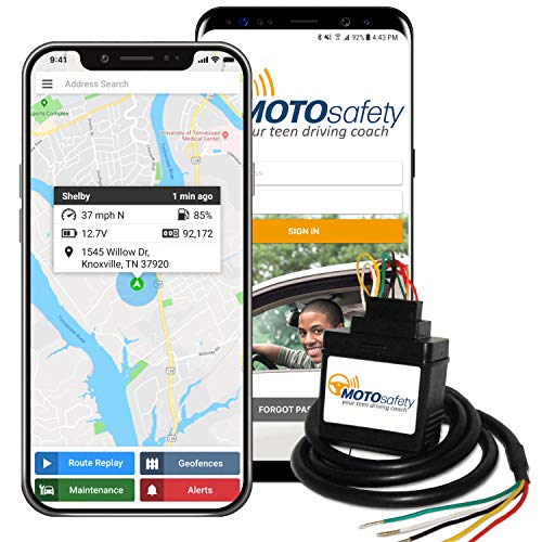 Car Tracker - MOTOsafety Wired 4G GPS Tracking Device, Vehicle Safe Driving Reports, Vehicle Maintenance, and Geofences