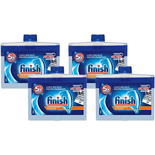 Finish Dishwasher Machine Cleaner, 8.45 fl oz Bottle, Dual Action to Fight Grease & Limescale (Pack of 4)