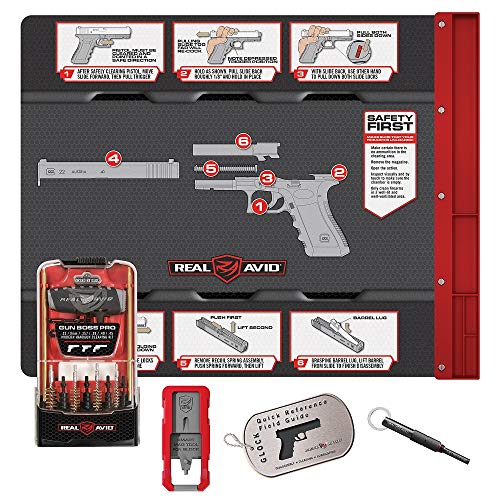 Real Avid Pro Pack for Glock: Gun Cleaning and Maintenance Set for Glock Owners - Multi-Caliber Cleaning kit, Padded Gun mat, disassembly & Maintenance Tools for Glock Pistols and Illustrated Guide