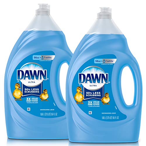Dawn Ultra Dishwashing Liquid Dish Soap, Original Scent, Refill Size, 2 Count, 56 Oz.(Packaging May Vary)