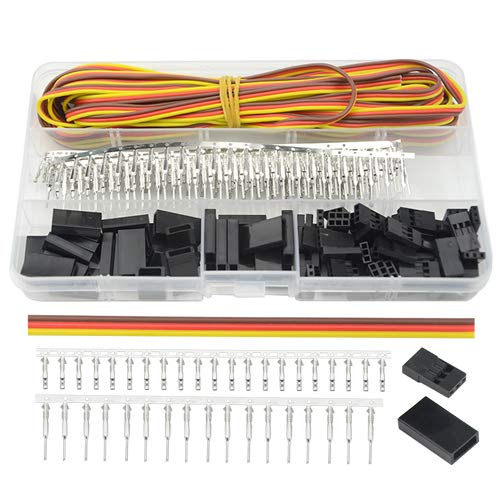 WMYCONGCONG 30 Kits Servo Connector Servo Cable Wire Connector Male Female Kit w/ 16Ft 22Awg Servo Wire for Futaba Style Servo Connector