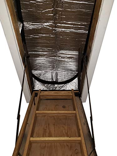 Attic Stairs Insulation Cover for Pull Down Stair 25' x 54' x 11'- R-Value 15.4 Extra Thick Fire Proof Attic Cover Stairway Insulator with Easy Installation, Low-dip Entrance and Tear by Miloo