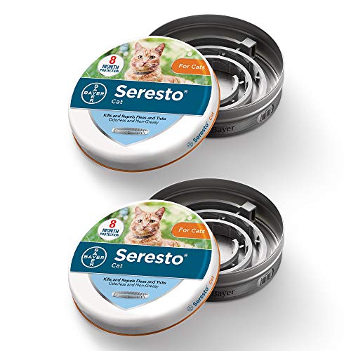 Seresto 2-Pack Flea and Tick Collar for Cats, 8-month Cat Flea Collars