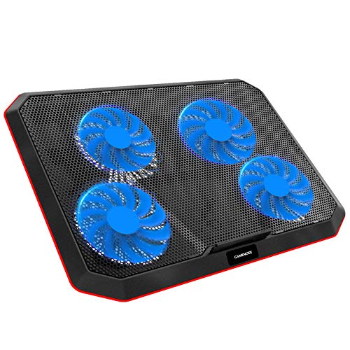 Laptop Cooling Pad, Gamenote Gaming Laptop Cooler with 4 Fans for up to 17 Inch Laptop Portable Small Notebook Cooling Stand 2 USB Ports