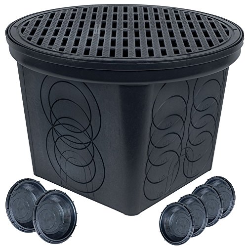 StormDrain FSD-3017-20BKIT-6 20-in. Large Round Catch Basin with Black Grate Kit