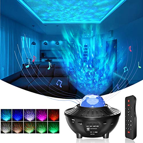 Star Projector Night Light for Kids Adults,Galaxy Projector Laser Light &LED Nebula Cloud with Bluetooth Speaker&Remote Control for Bedroom and Party Decoration,Black