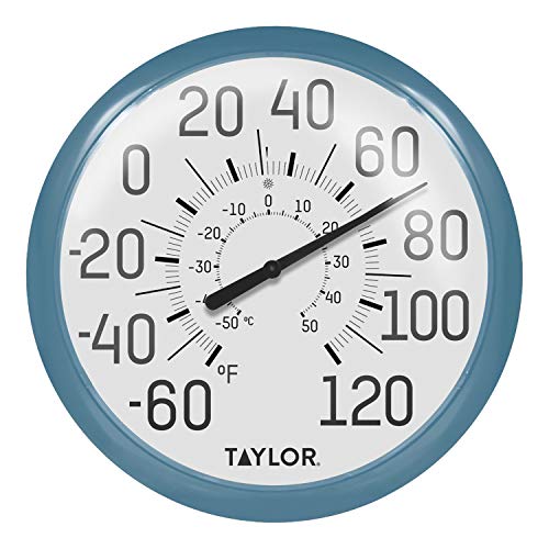 Taylor Precision Products 6700TE Big & Bold Wall Thermometer, Teal