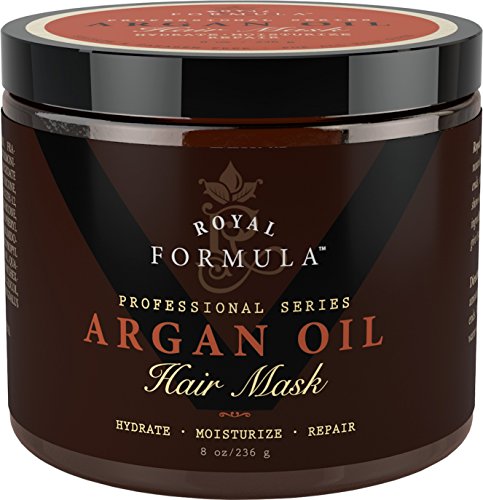 Argan Oil Hair Mask, 100% ORGANIC Argan & Almond Oils - Deep Conditioner, Hydrating Hair Treatment Therapy, Repair Dry Damaged, Color Treated & Bleached Hair - Hydrates & Stimulates Hair Growth, 8 Oz