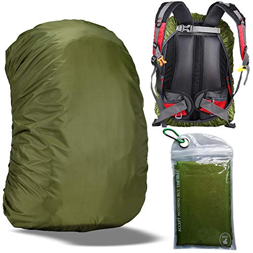 Gryps Waterproof Backpack Rain Cover with Adjustable Anti Slip Buckle Strap & Sliver Coating Reinforced Inner Layer for Camping, Hiking, Traveling, Hunting, Biking and More, 30-40L(Green)