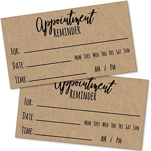 200 Appointment Reminder Cards - Kraft Style for Business, Hair Salon, Dental Office, Massage Therapist, Grooming, Hairdresser, Medical Doctors and More - Bulk Pack of Your Next Appointment Cards …