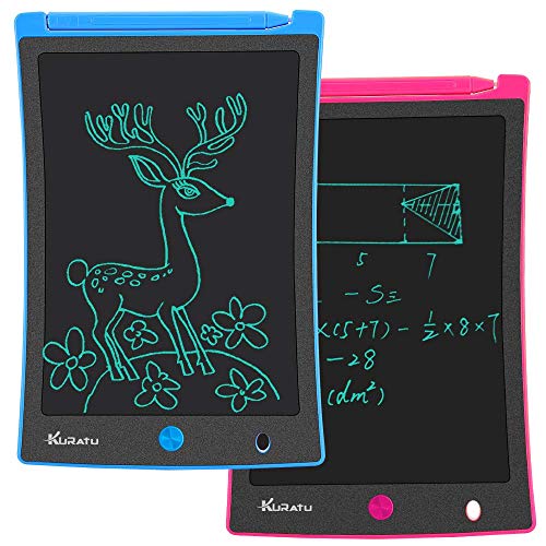 KURATU LCD Writing Tablet 2 Pack 8.5 Inch Doodle Board, Toys for 2-12 Years Old Girls Boys, Electronic Drawing Tablet Drawing Pads, Educational Birthday Gift for 3 4 5 6 7 8 9 Years Old Boy and Girls