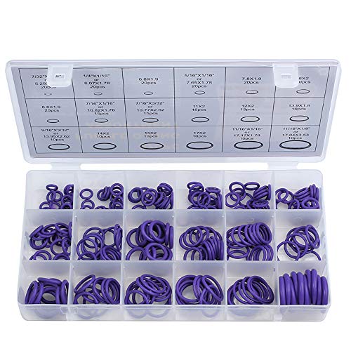 O Rings Faucet Washer kit O Ring Assortment Kit 18 Size Rubber Washer Rubber O Ring 270pcs NBR Faucet Washer O Ring Kit Sealing Gasket Washer Seal Assortment Set (Purple)