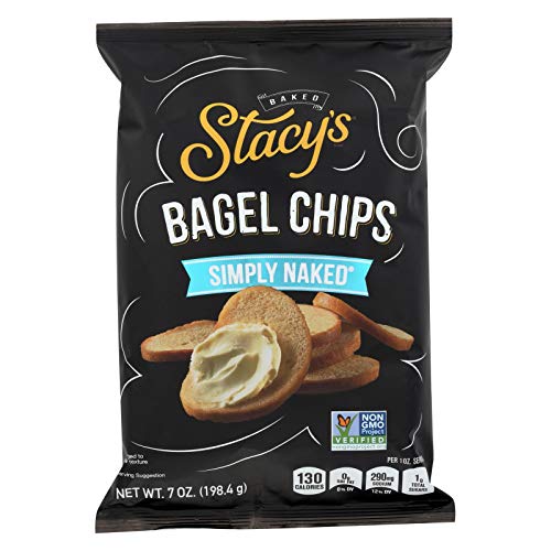 STACY'S PITA CHIPS, Bagel Chips,Simply Naked, Pack of 12, Size 7 OZ - No Artificial Ingredients GMO Free