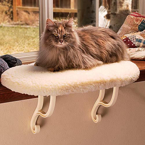 K&H Pet Products Kitty Sill Cat Window Hammock Perch (Heated or Unheated) Unheated Soft Fleece 14 X 24 Inches