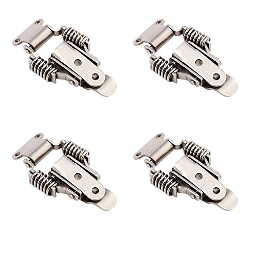 Mike Home Heavy Duty Stainless Steel Spring Draw Toggle Latch Lock Cabinet Box Hasp Latch 4 Pcs (Small)