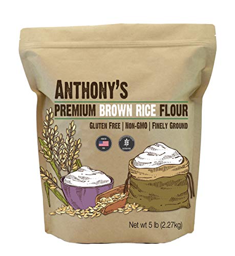 Anthony's Brown Rice Flour, 5 lb, Batch Tested and Verified Gluten Free, Product of USA