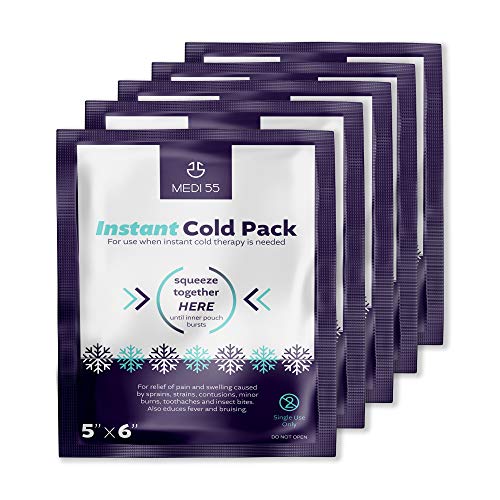 Instant Cold Packs - Pack of 24 (5' x 6') Disposable Cold Compress Therapy Instant Ice Pack for Injuries, First Aid, Pain Relief for Tooth Aches, Swelling, Sprains, Bruises, Insect Bites