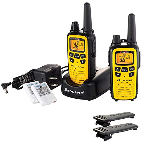 Midland - LXT630VP3, 36 Channel FRS Two-Way Radio - Up to 30 Mile Range Walkie Talkie, 121 Privacy Codes, NOAA Weather Scan + Alert (Pair Pack) (Yellow/Black)