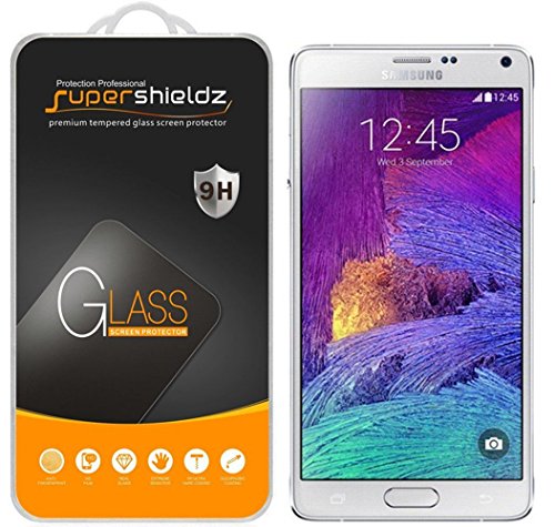 (2 Pack) Supershieldz for Samsung Galaxy Note 4 Tempered Glass Screen Protector, Anti Scratch, Bubble Free