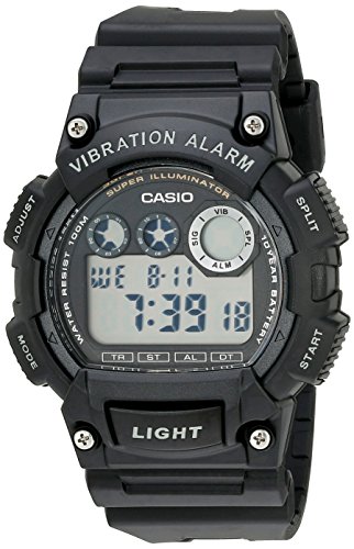 Casio Men's W735H-1AVCF Super Illuminator Watch With Black Resin Band