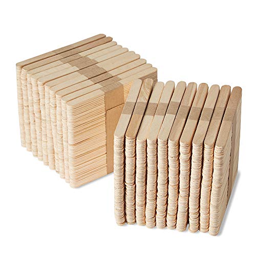 hand2mind 92965 Natural Wood Craft Sticks with Rounded Ends, Great for Homeschool Arts and Crafts, Waxing Supplies, Classroom Art Supplies, and Homeschool Supplies, 4-1/2 x 3/8 Inch (Pack of 1,000)