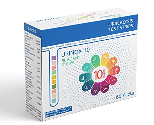 Urinox10 Urine Test Strips for Urinary Tract Infection (UTI) | Individually Packed, Accurate, Easy with Mobile App | Get Medical Grade Urinalysis at Home | 60 Pack