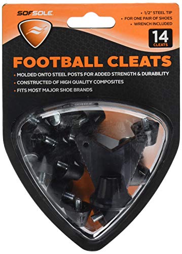 Sof Sole Steel Tip Replacement Cleat for Football Shoes, 1/2-Inch