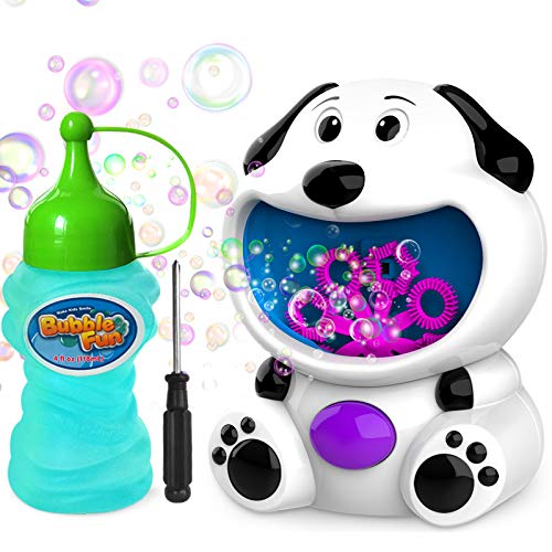 WisToyz Bubble Machine Dog Bubble Blower 500+ Bubbles Per Minute, Bubble Machine for Kids Toddlers Boys Girls Baby Bath Toys Indoor Outdoor Automatic Bubble Maker Easy to Use 2 AA Batteries Needed