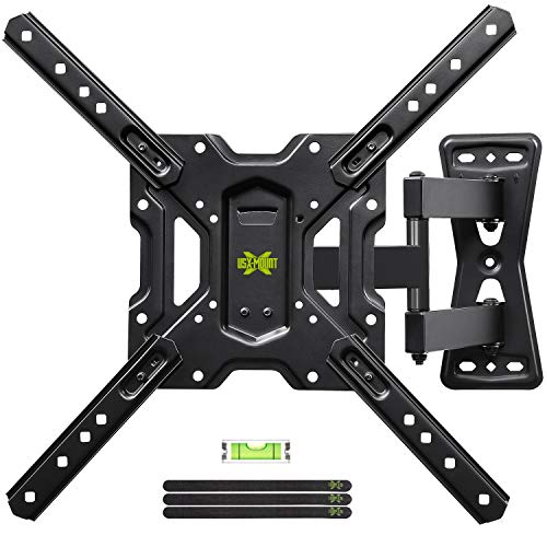 USX MOUNT Full Motion Swivel Articulating Tilt TV Wall Mount Bracket for 26-55' LED, OLED and 4K TVs, TV Mount Fit for 32, 40, 50 TV with VESA Up to 400x400mm-Weight Capacity Up to 60lbs