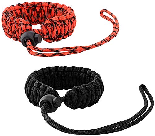 Universal Paracord [2 Pack], Nylon Braided Adjustable Camera Hand Grip Strap for Video Camcorder, Binoculars and Nikon/Canon/Sony/Minolta/Panasonic/SLR/DSLR Digital Cameras, Black & Red/Black