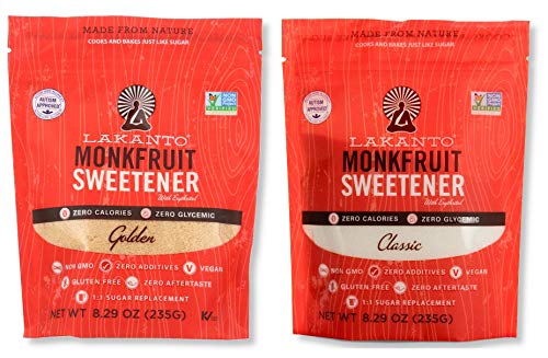 Lakanto Monkfruit Natural Sweetener Variety Pack, Classic & Golden Sweetener, 8.29 Oz