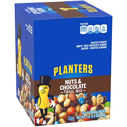 Planters Nuts & Chocolate Trail Mix (1.7 oz Packets, Pack of 18)