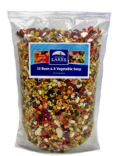 Thousand Lakes 32 Bean and 8 Vegetable Dry Soup Mix - Bulk - 5 pounds | Low Sodium | No Added Salt