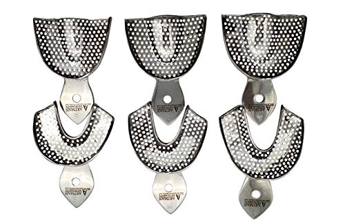 Dental Impression Trays 6 Heavy Duty Small Medium Large Upper and Lowers Stainless Steel by Wise Linkers USA