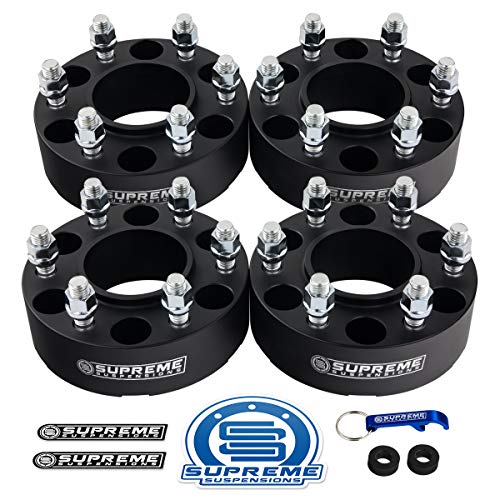 Supreme Suspensions - 4pc 1.5' Hub Centric Wheel Spacers for 1995-2020 Toyota Tacoma PreRunner 2WD 4WD 6x5.5 (6x139.7mm) BP with M12x1.5 Studs 106mm Center Bore w/Lip [Black]